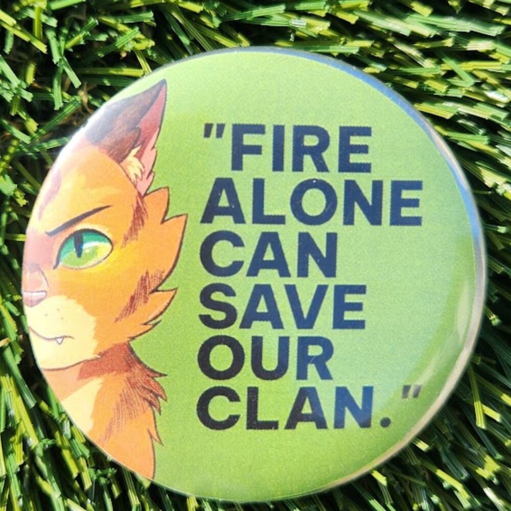 Warriors Warrior Cats Firestar Rusty Pin Round Lapel Pinback Handmade Badge Cat